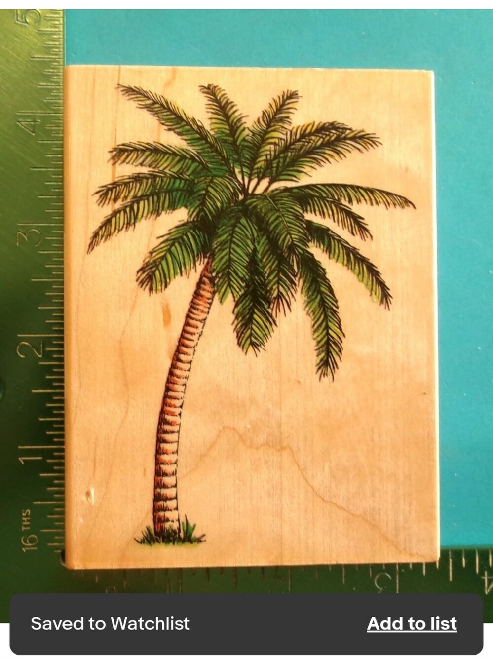 All Night Media Wood Palm Tree Rubber Stamp